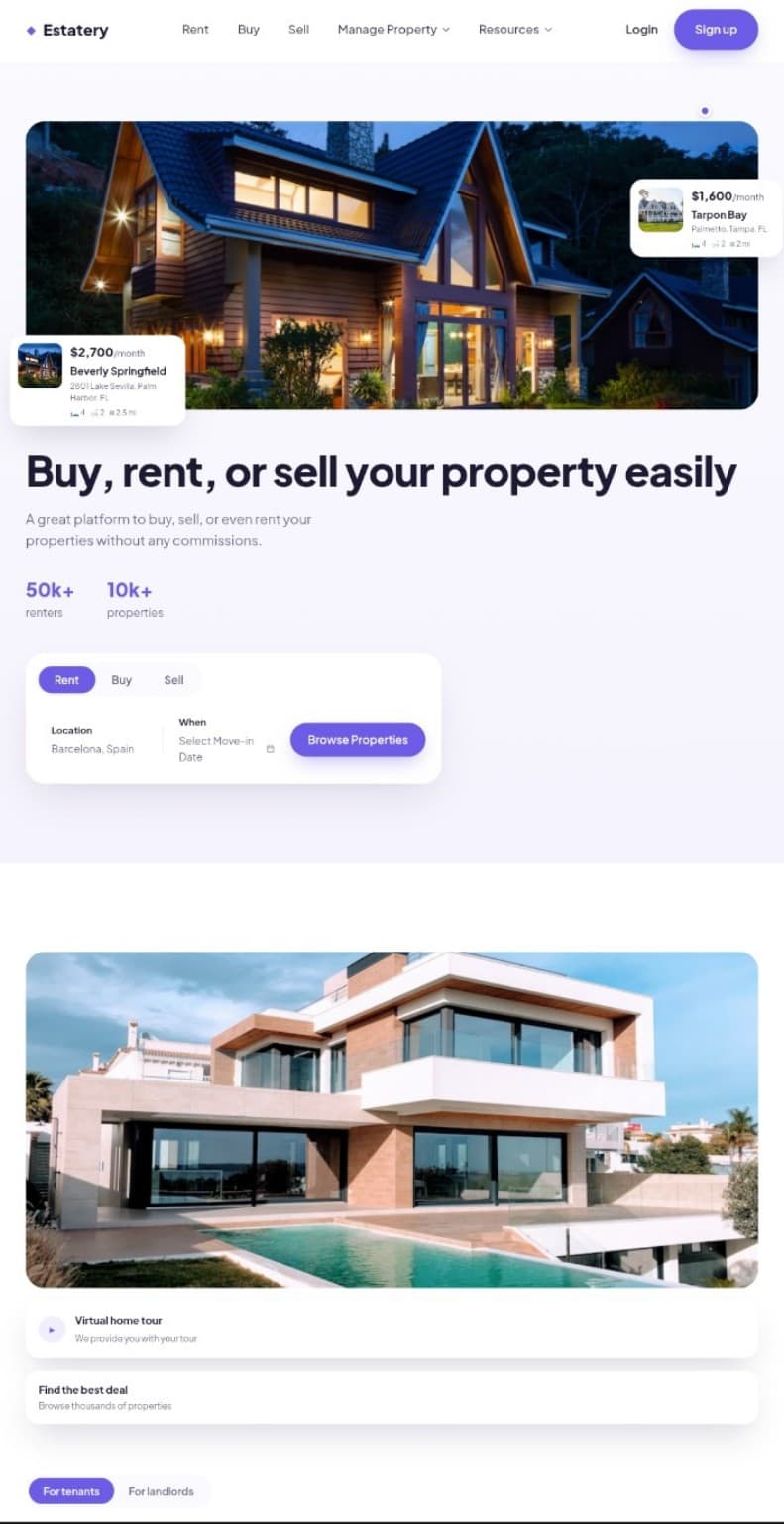 Estatery website preview