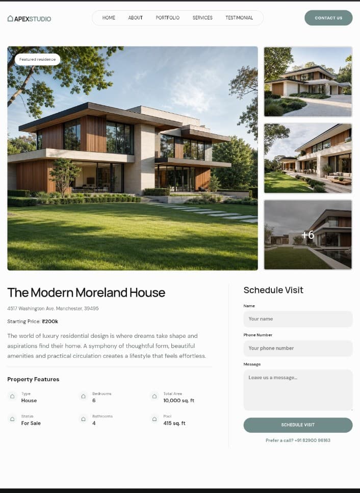 Interior website preview